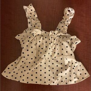 Polka Dot Ruffle Top